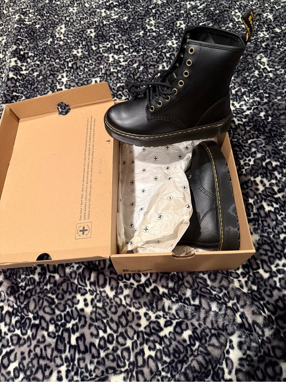 Black Leather Dr. Marten Zavala Combat Boots